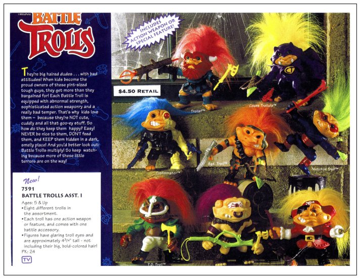 1992 BATTLE TROLLS Count Trollula Hasbro Action Figure Vintage Toy